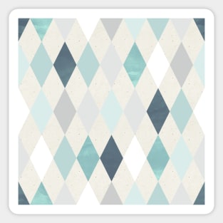 Simple Argyle Pattern in Blue and Silver Sticker